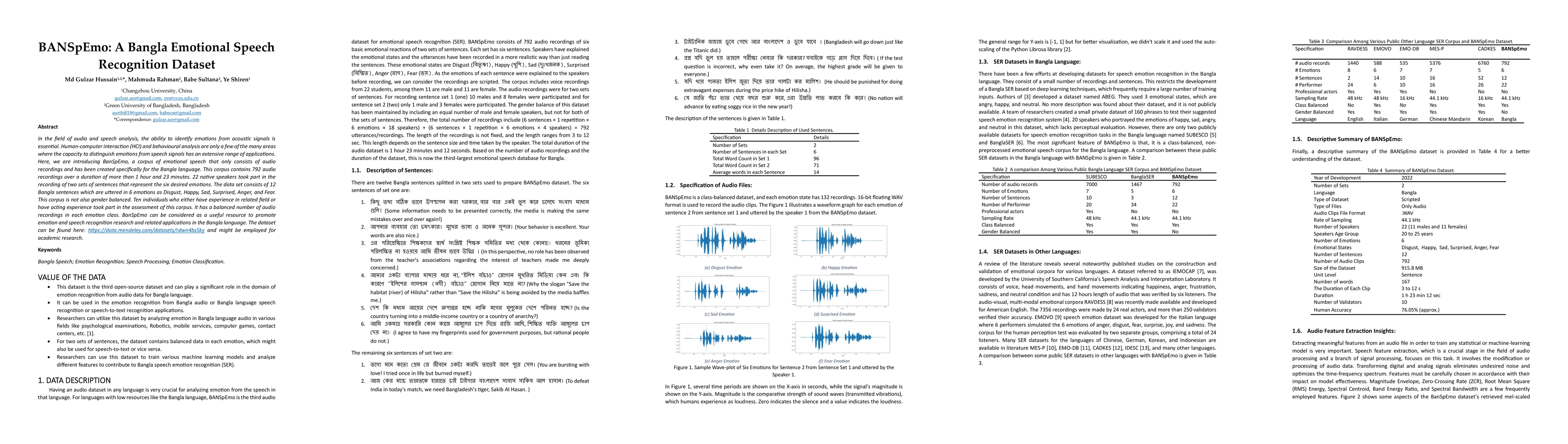 Thumbnail for BANSpEmo: A Bangla Emotional Speech Recognition Dataset