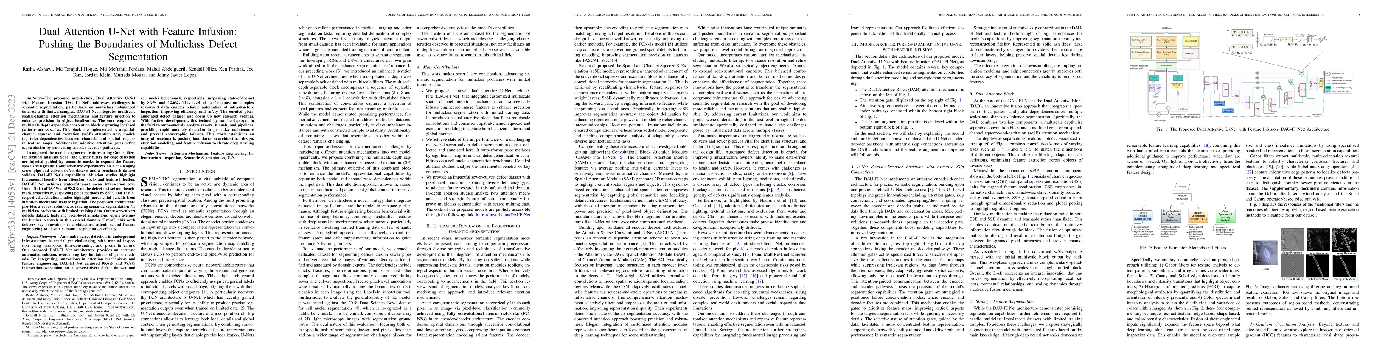 Thumbnail for Dual Attention U-Net with Feature Infusion: Pushing the Boundaries of
  Multiclass Defect Segmentation