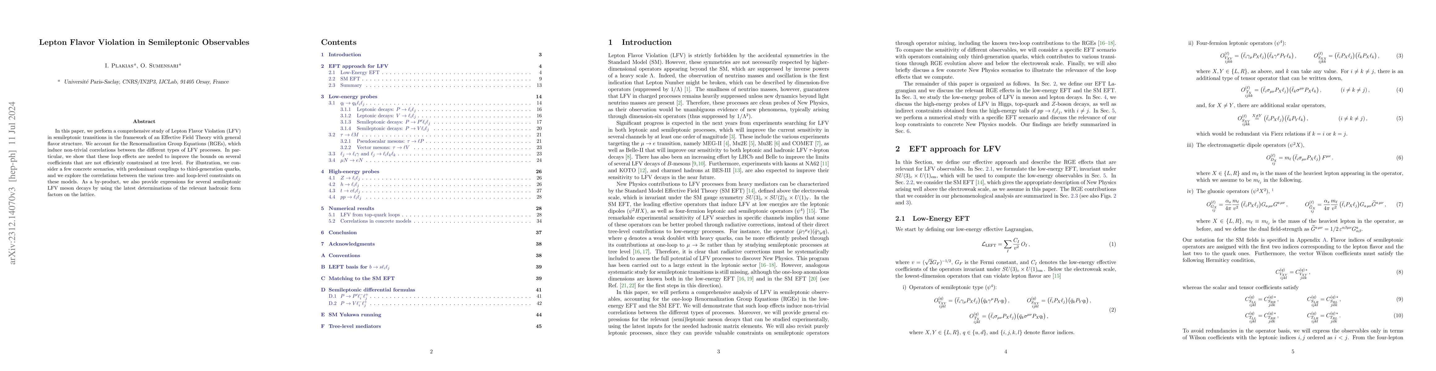 Thumbnail for Lepton Flavor Violation in Semileptonic Observables