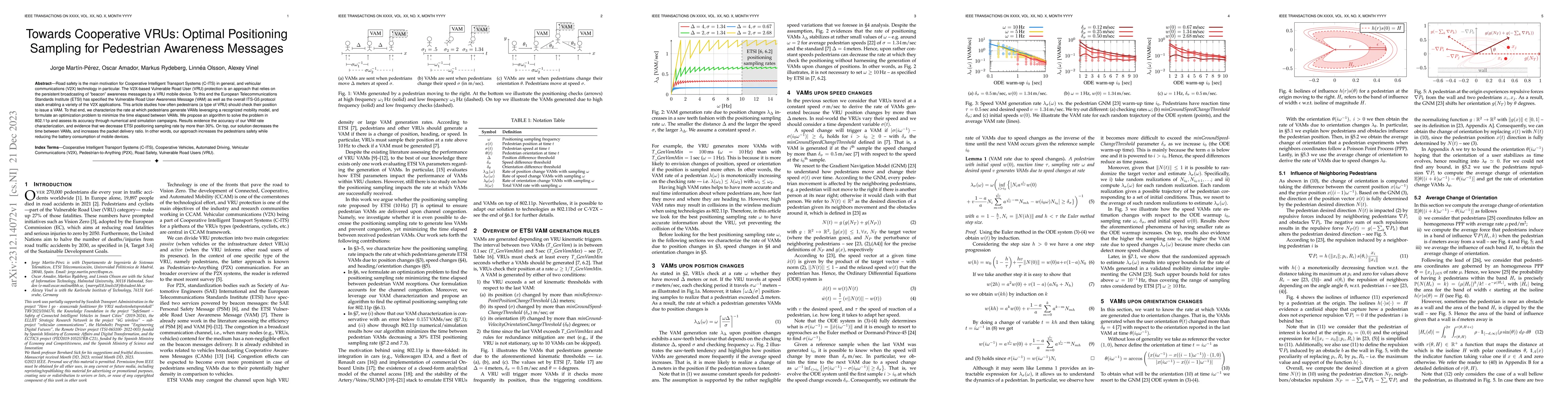 Thumbnail for Towards Cooperative VRUs: Optimal Positioning Sampling for Pedestrian
  Awareness Messages