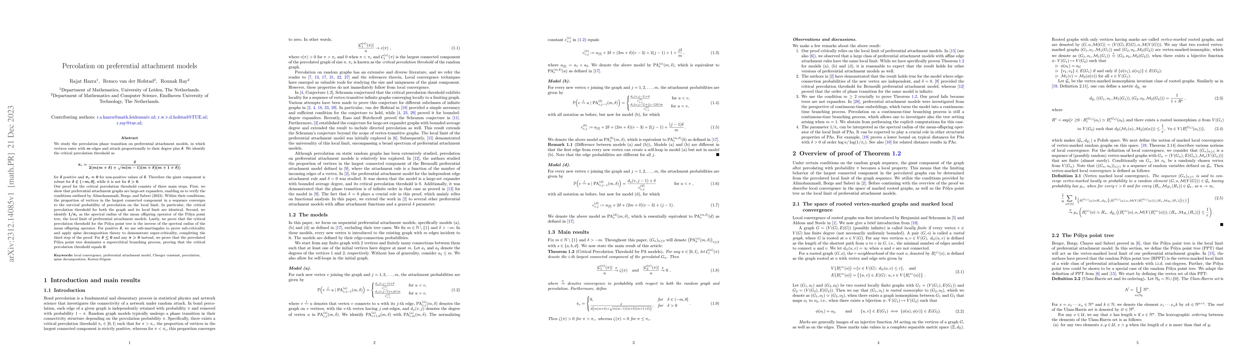Thumbnail for Percolation on preferential attachment models