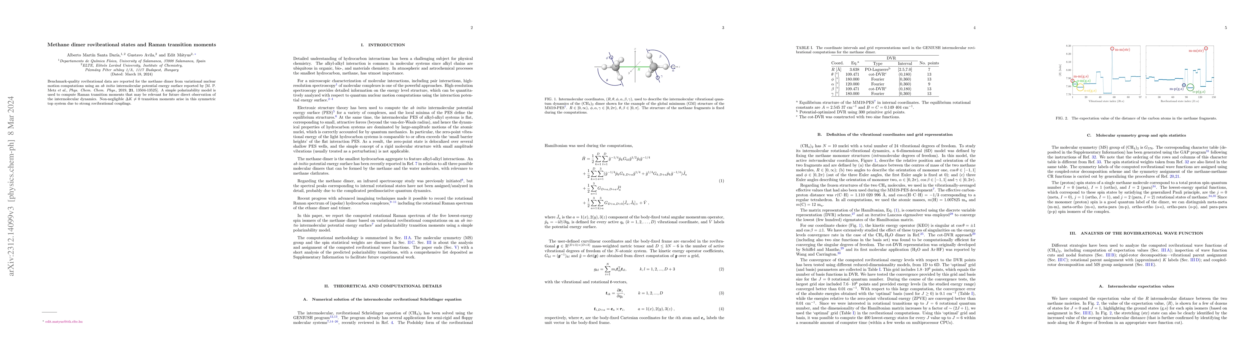 Thumbnail for Methane dimer rovibrational states and Raman transition moments
