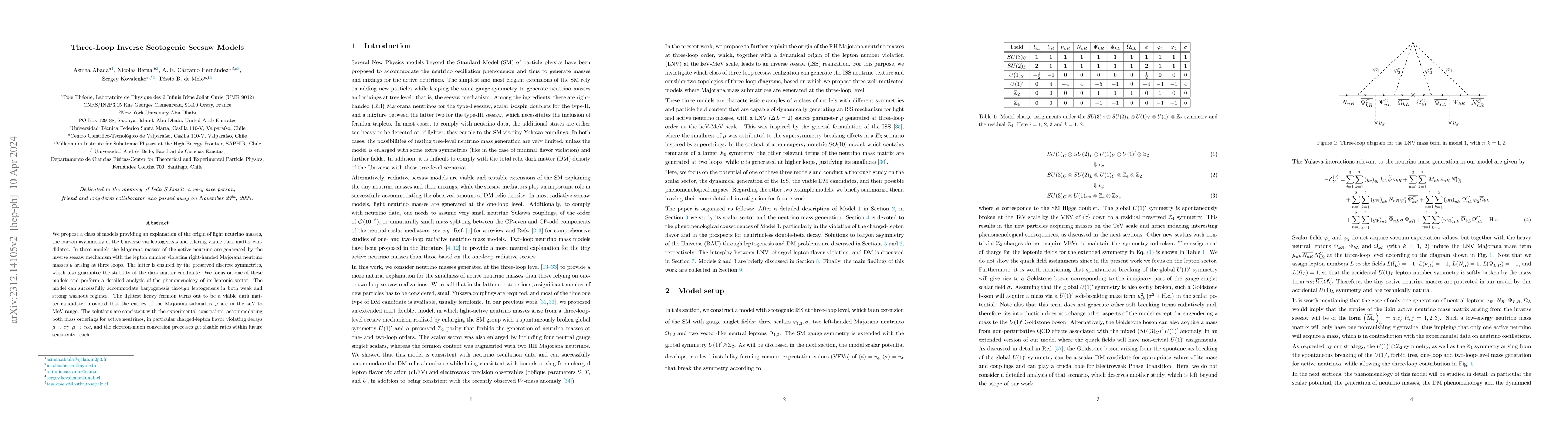 Thumbnail for Three-Loop Inverse Scotogenic Seesaw Models