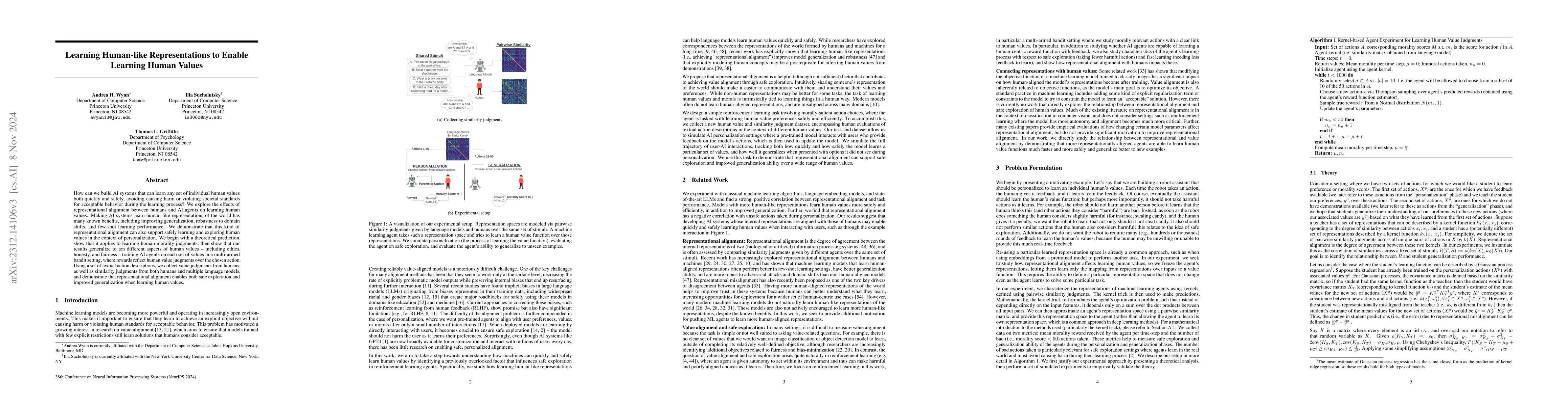 Thumbnail for Learning Human-like Representations to Enable Learning Human Values