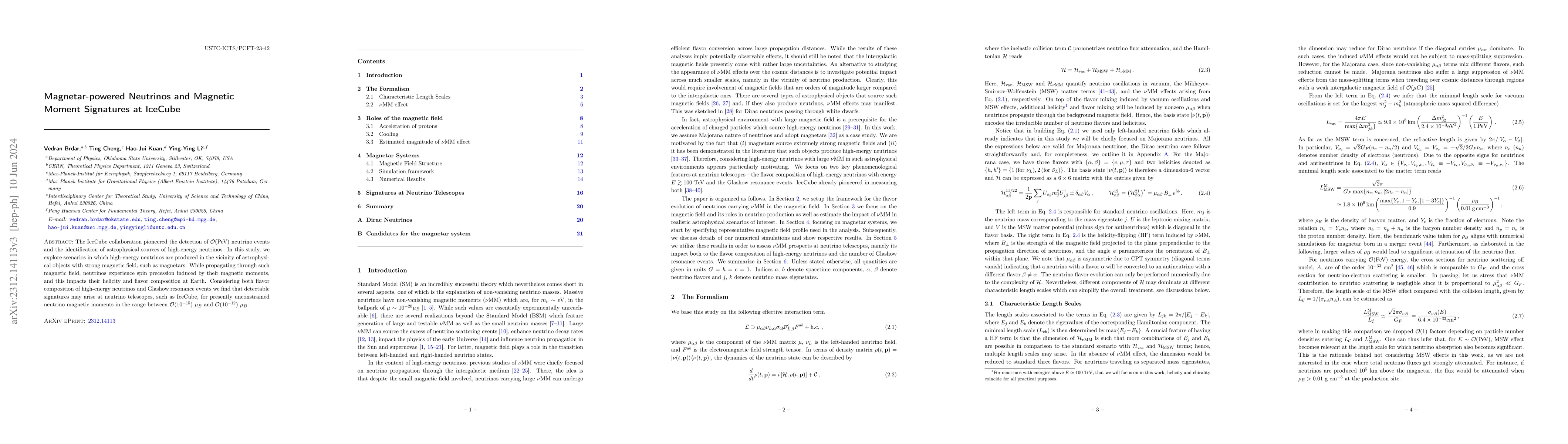 Thumbnail for Magnetar-powered Neutrinos and Magnetic Moment Signatures at IceCube