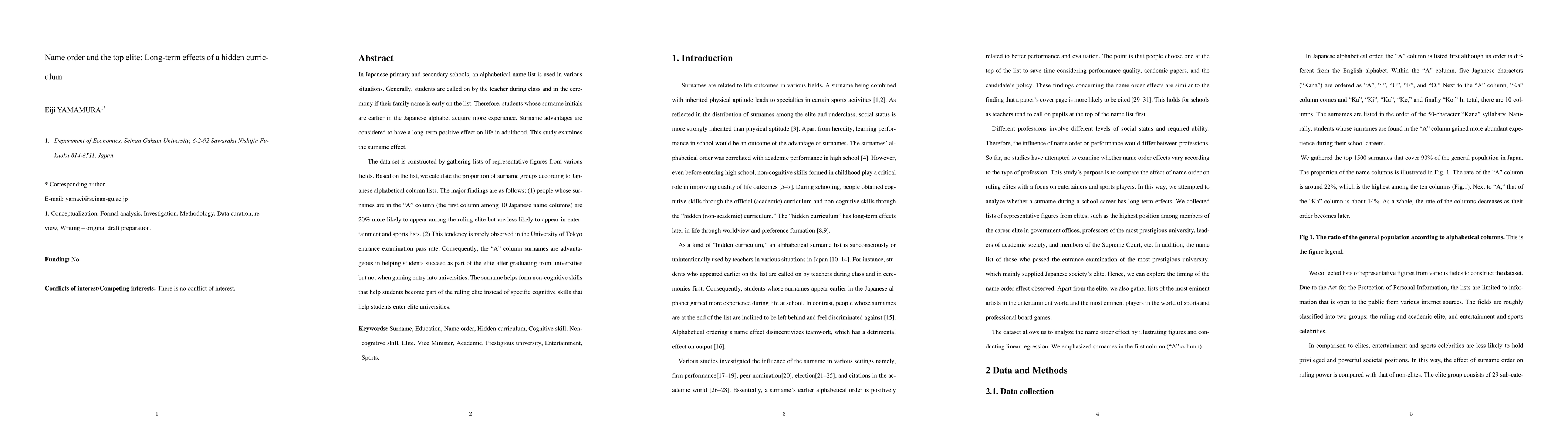 Thumbnail for Name order and the top elite: Long-term effects of a hidden cur-riculum