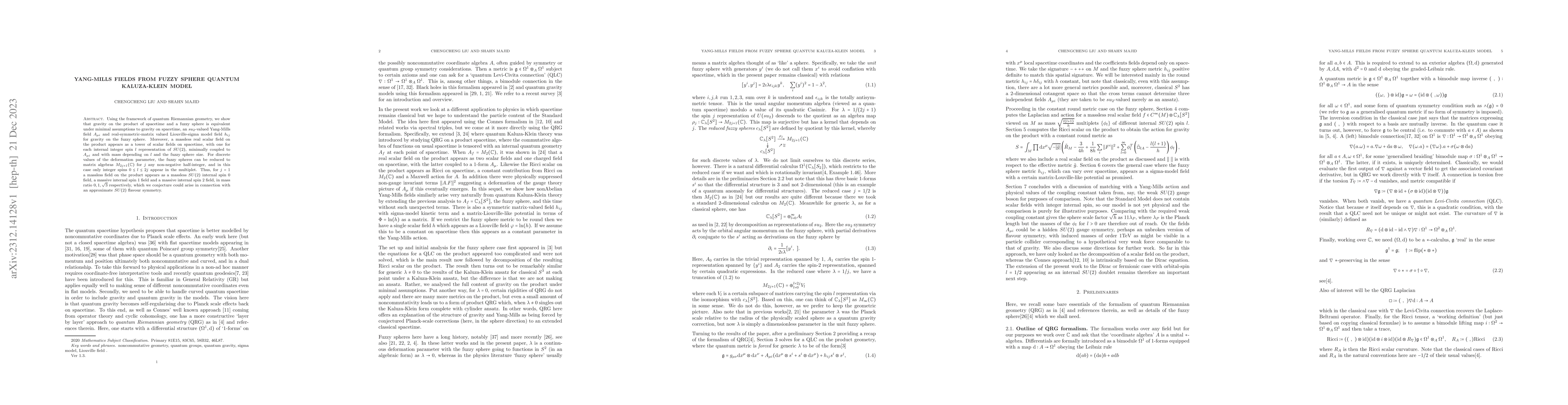 Thumbnail for Yang-Mills field from fuzzy sphere quantum Kaluza-Klein model