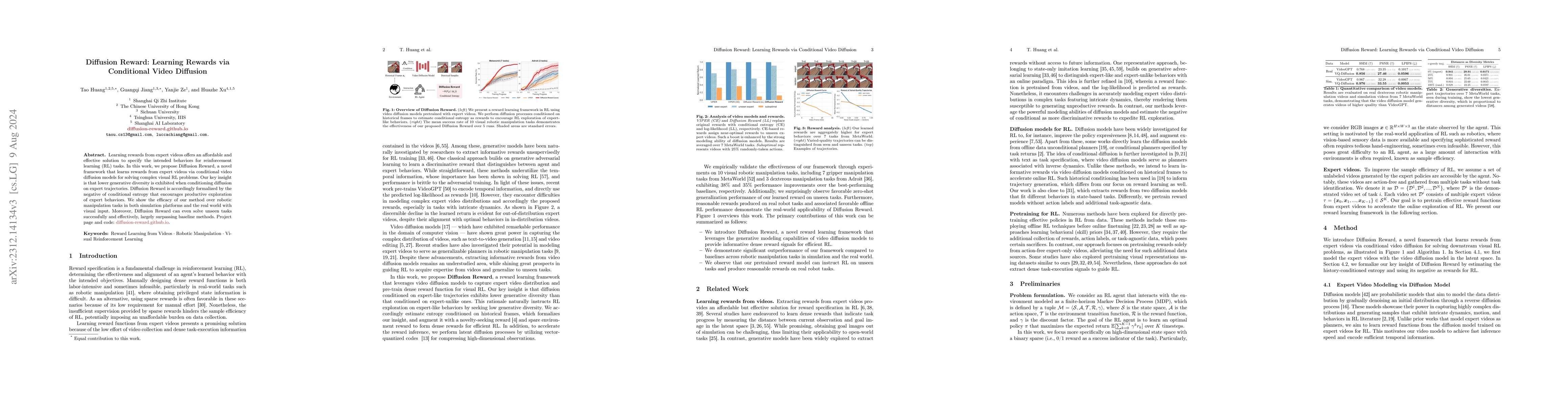 Thumbnail for Diffusion Reward: Learning Rewards via Conditional Video Diffusion