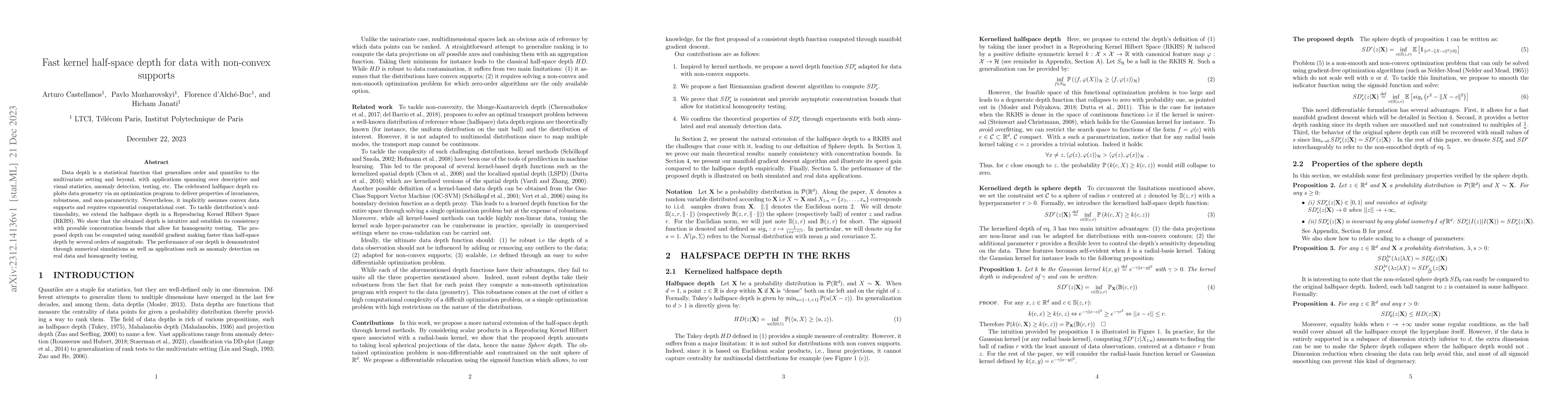 Thumbnail for Fast kernel half-space depth for data with non-convex supports