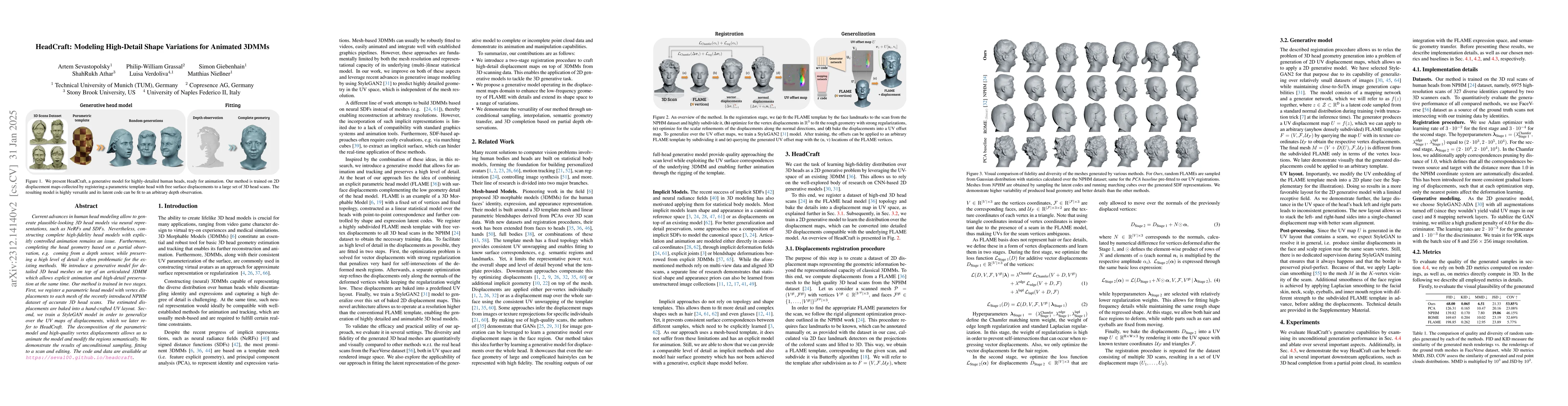 Thumbnail for HeadCraft: Modeling High-Detail Shape Variations for Animated 3DMMs