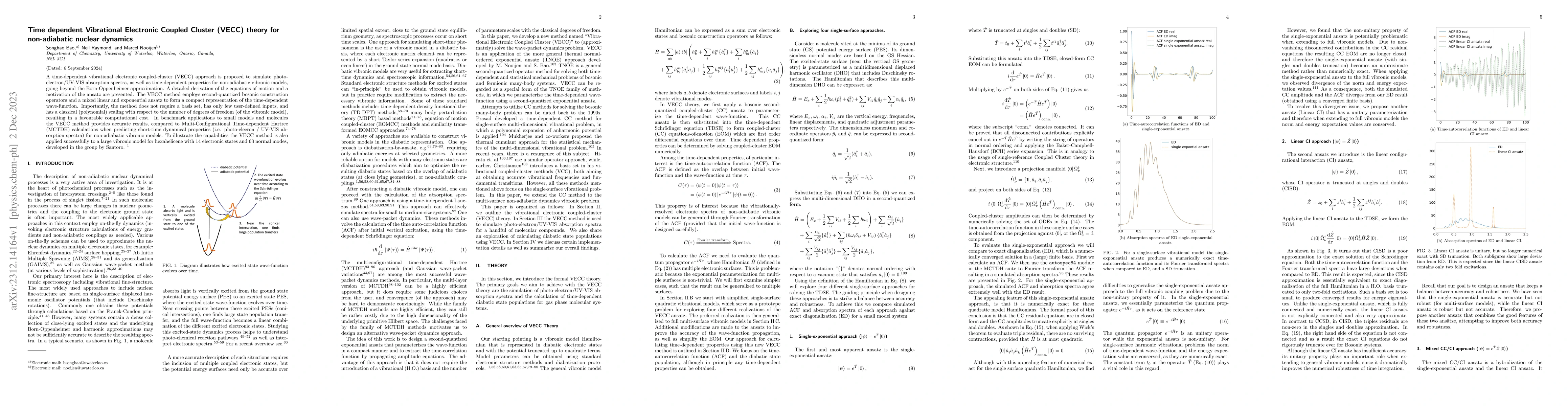 Thumbnail for Time dependent Vibrational Electronic Coupled Cluster (VECC) theory for
  non-adiabatic nuclear dynamics
