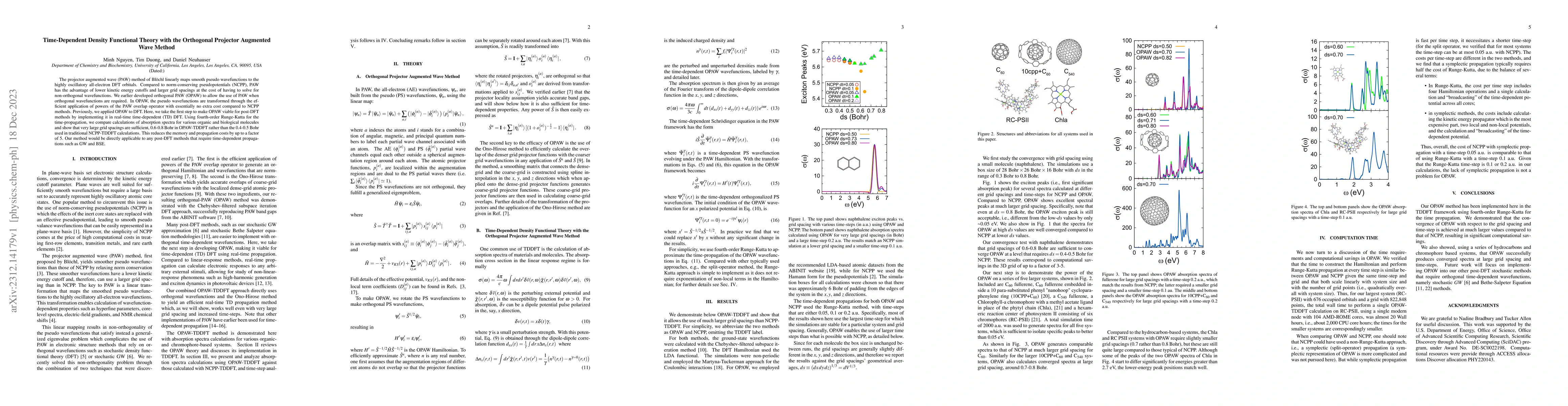 Thumbnail for Time-Dependent Density Functional Theory with the Orthogonal Projector
  Augmented Wave Method