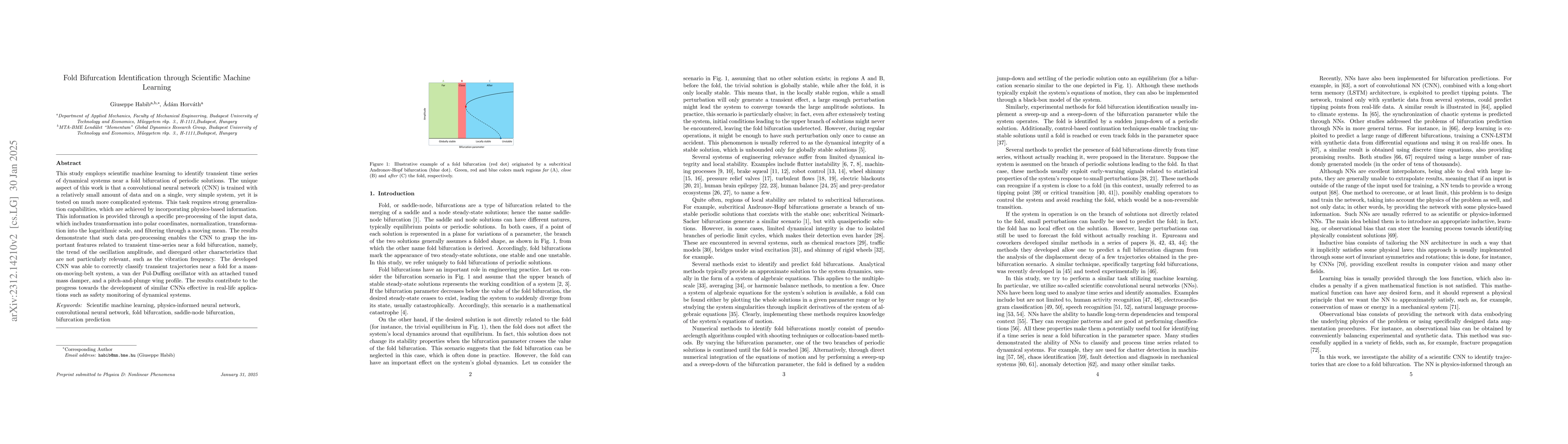 Thumbnail for Forecasting Fold Bifurcations through Physics-Informed Convolutional
  Neural Networks