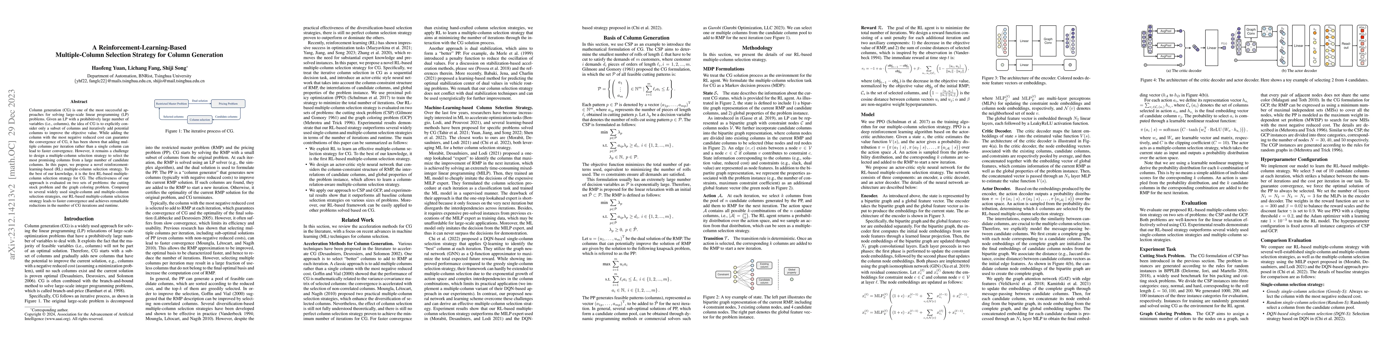 Thumbnail for A Reinforcement-Learning-Based Multiple-Column Selection Strategy for
  Column Generation