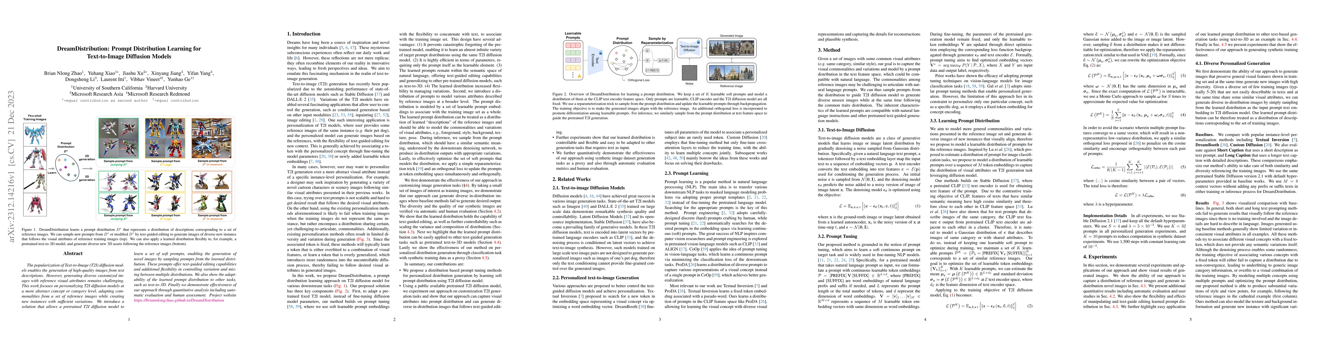 Thumbnail for DreamDistribution: Prompt Distribution Learning for Text-to-Image
  Diffusion Models