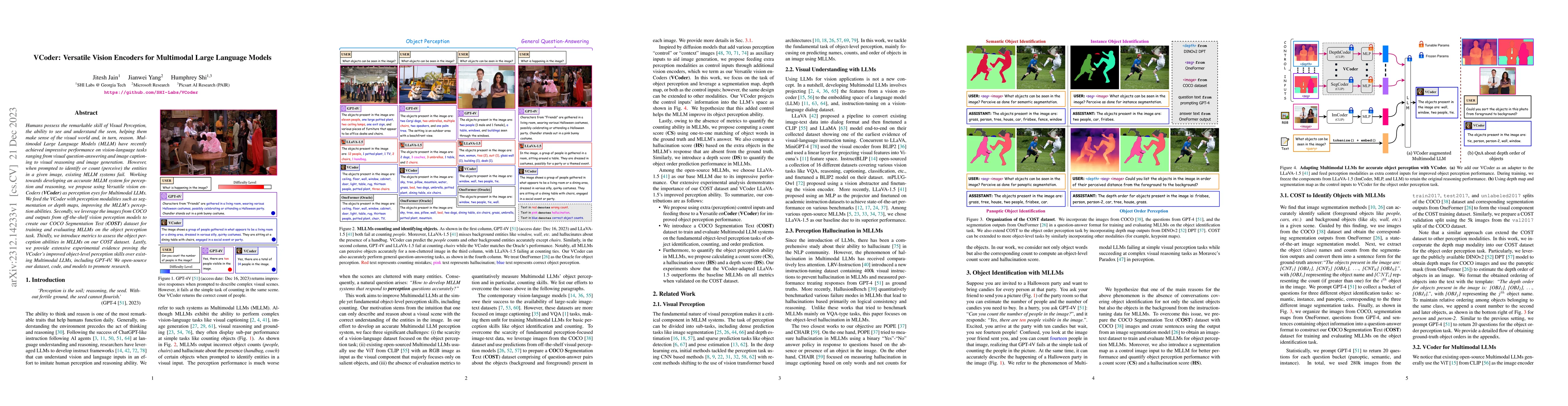Thumbnail for VCoder: Versatile Vision Encoders for Multimodal Large Language Models