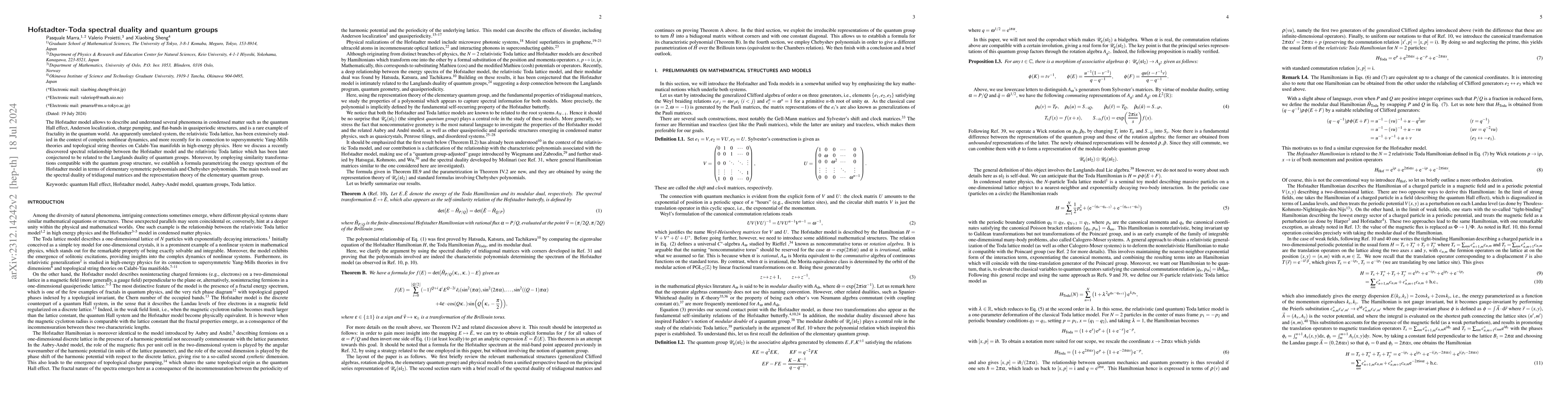 Thumbnail for Hofstadter-Toda spectral duality and quantum groups