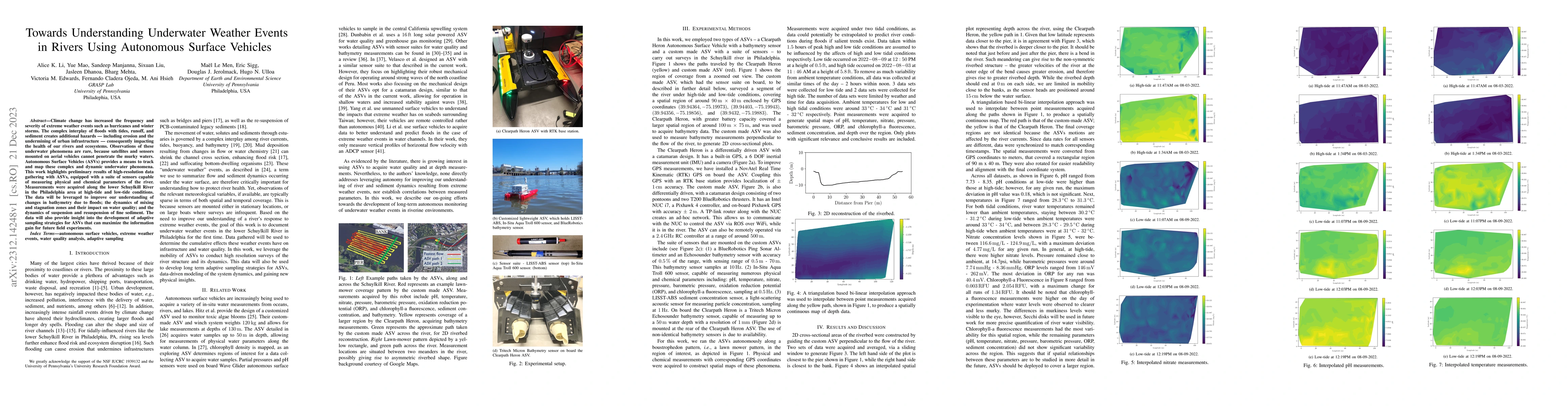 Thumbnail for Towards Understanding Underwater Weather Events in Rivers Using
  Autonomous Surface Vehicles