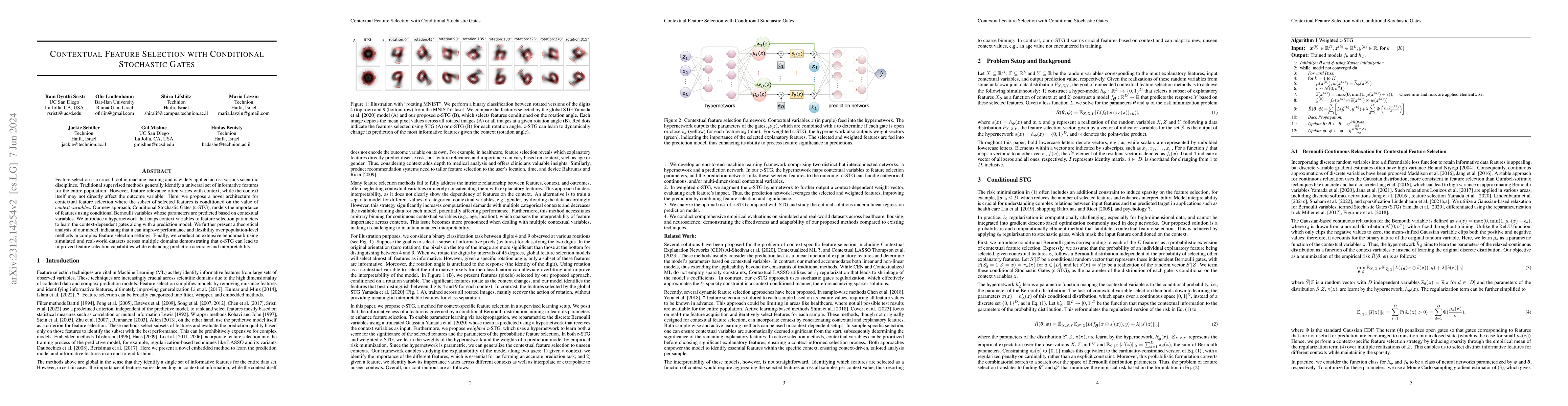 Thumbnail for Contextual Feature Selection with Conditional Stochastic Gates