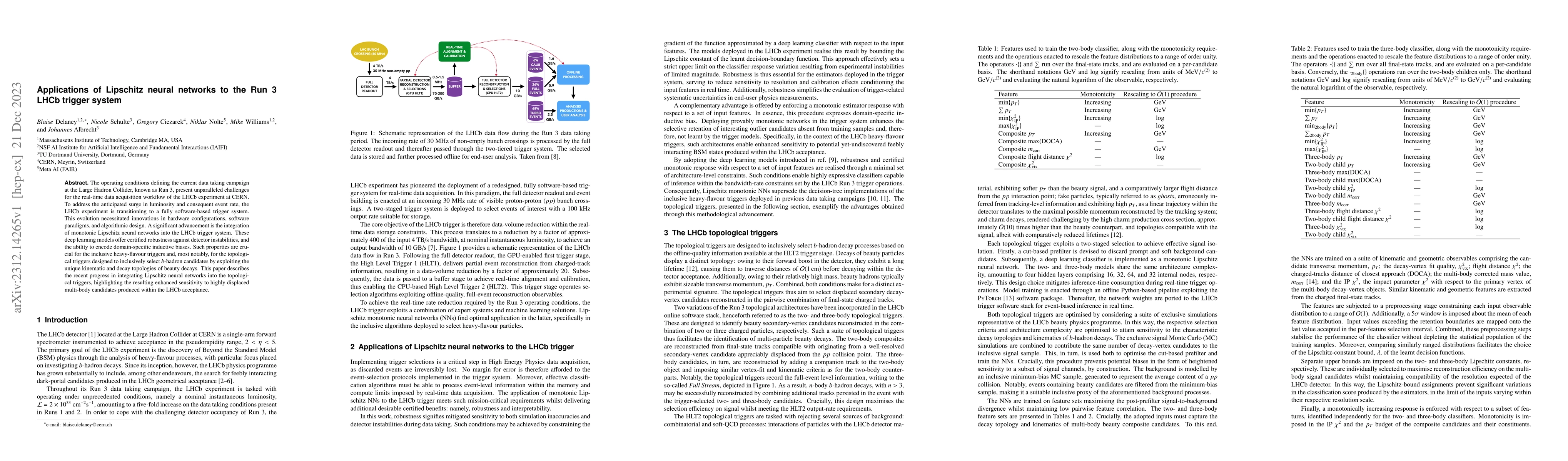 Thumbnail for Applications of Lipschitz neural networks to the Run 3 LHCb trigger
  system