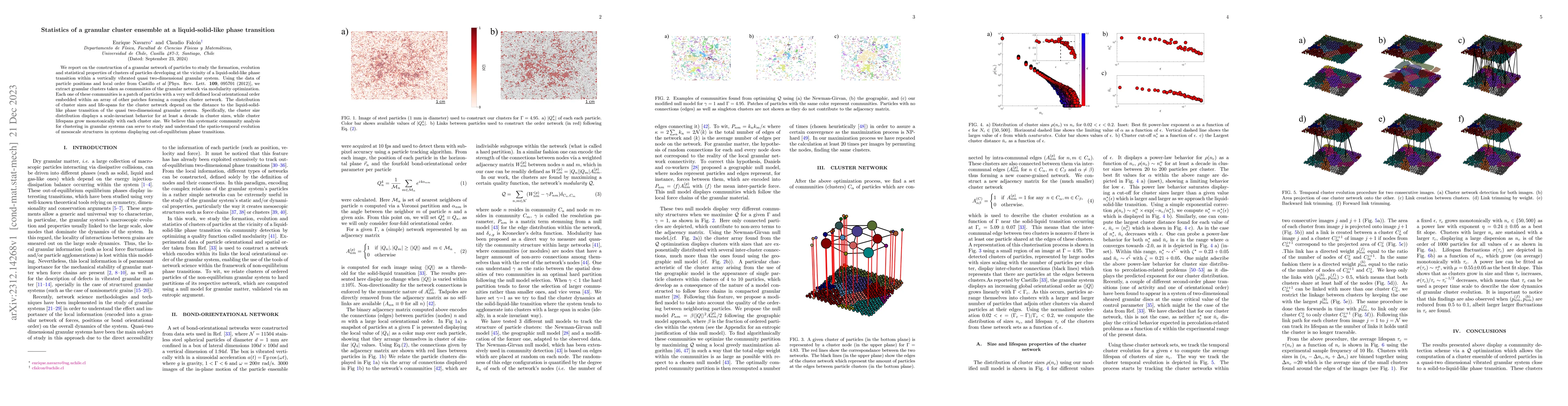 Thumbnail for Statistics of a granular cluster ensemble at a liquid-solid-like phase
  transition