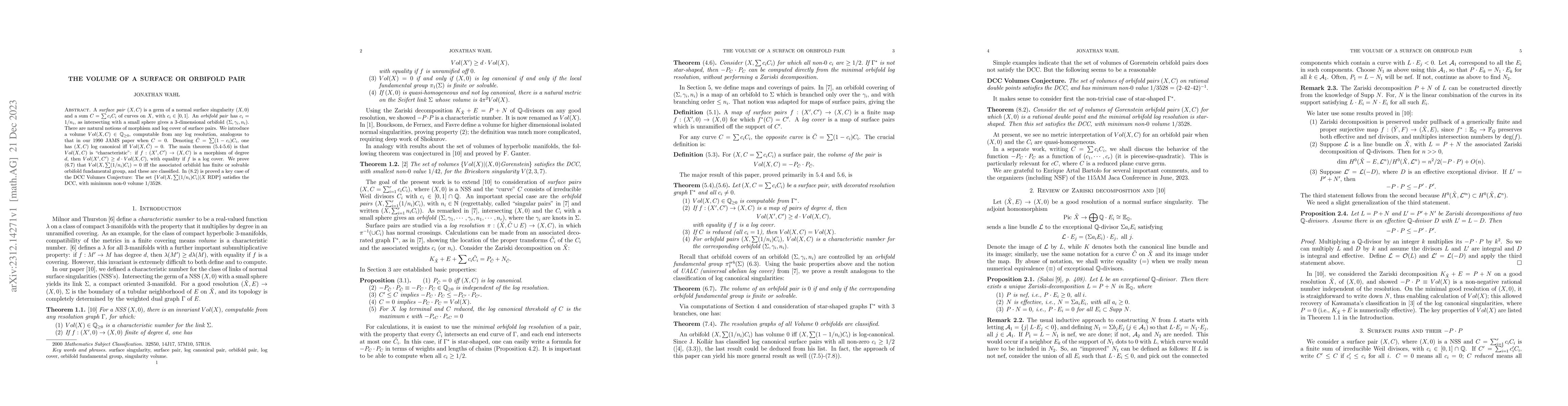 Thumbnail for The Volume of a Surface or Orbifold Pair