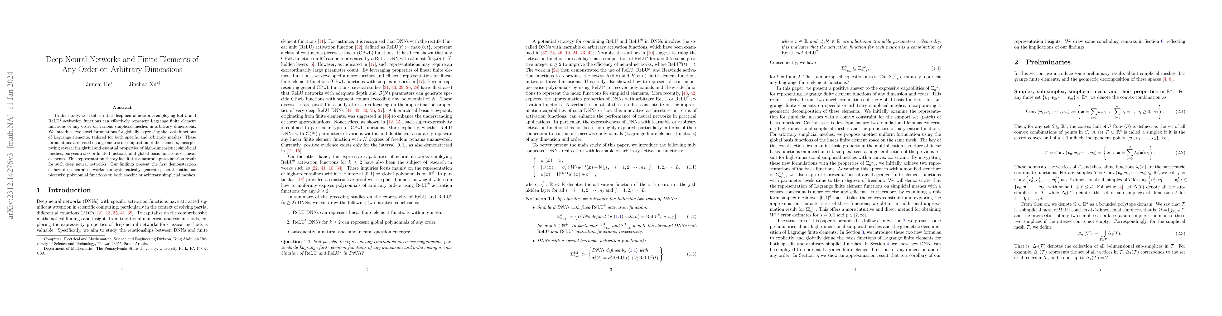 Thumbnail for Deep Neural Networks and Finite Elements of Any Order on Arbitrary
  Dimensions