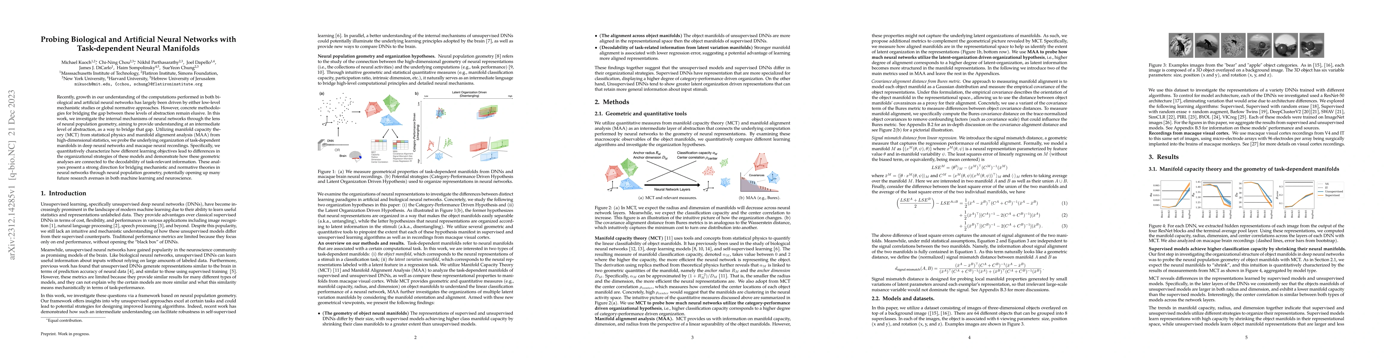 Thumbnail for Probing Biological and Artificial Neural Networks with Task-dependent
  Neural Manifolds