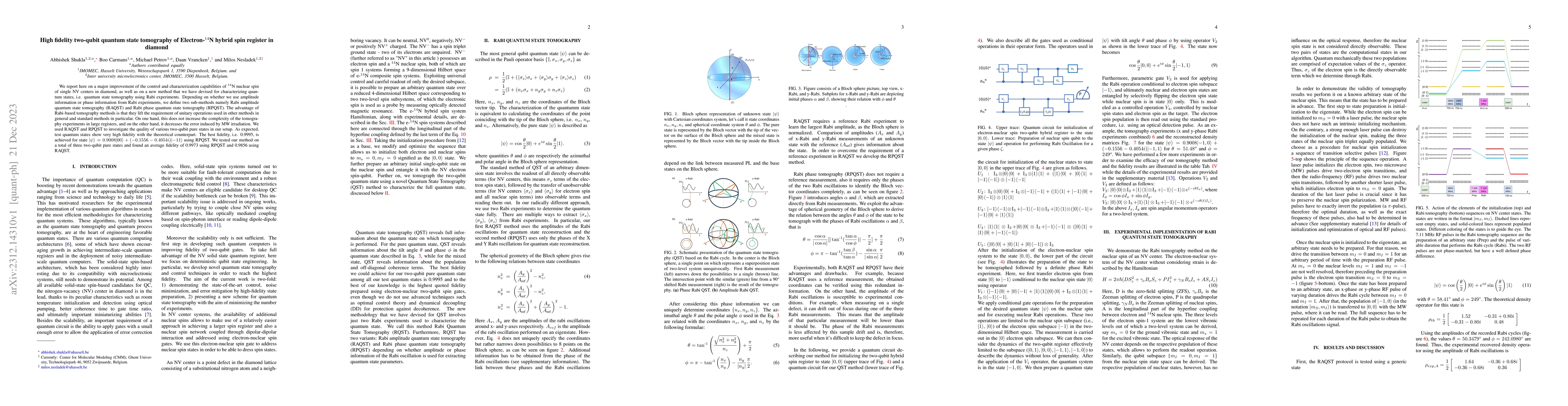 Thumbnail for High fidelity two-qubit quantum state tomography of Electron-14N hybrid
  spin register in diamond