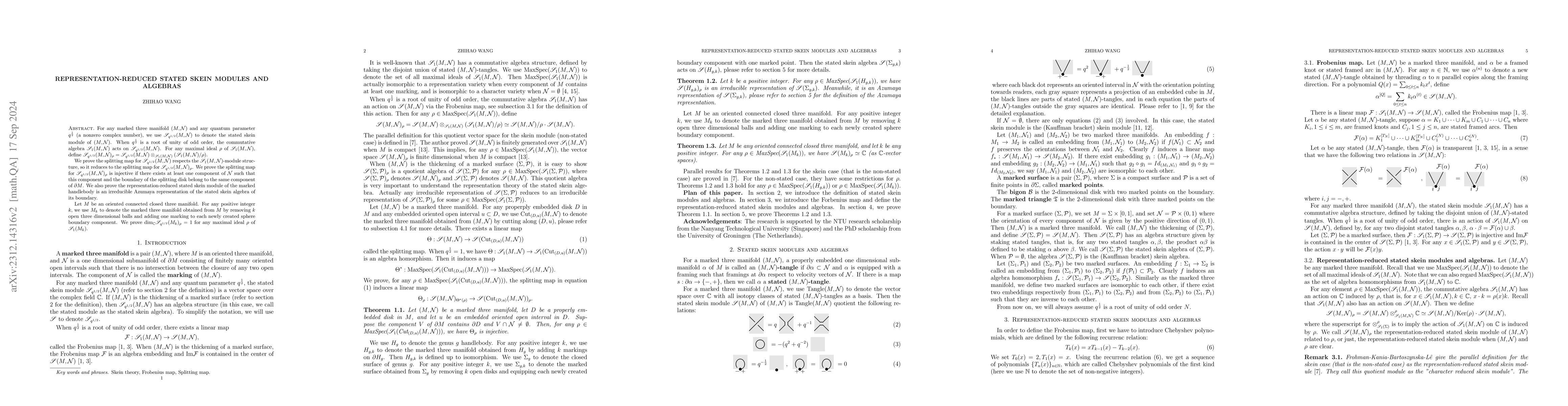 Thumbnail for Representation reduced stated skein modules and algebras