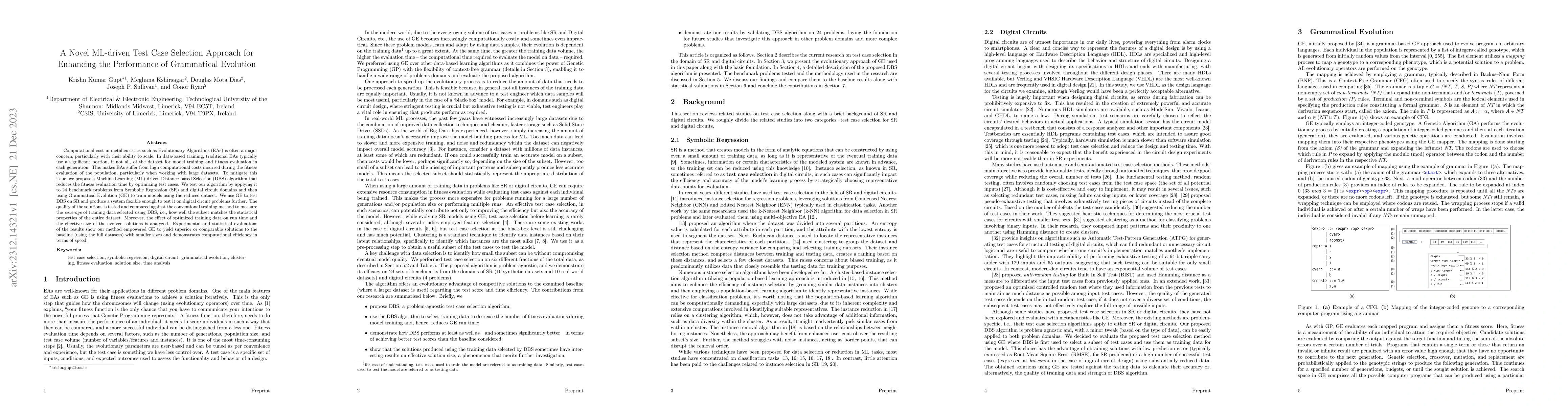 Thumbnail for A Novel ML-driven Test Case Selection Approach for Enhancing the
  Performance of Grammatical Evolution
