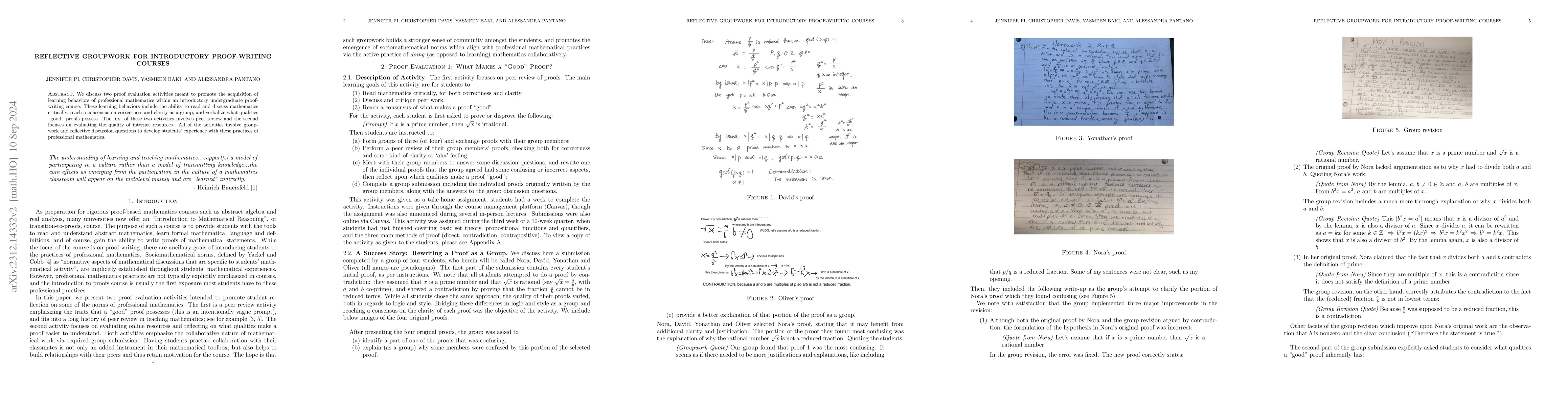 Thumbnail for Emphasizing Sociomathematical Norms in Introductory Proof-Writing
  Courses