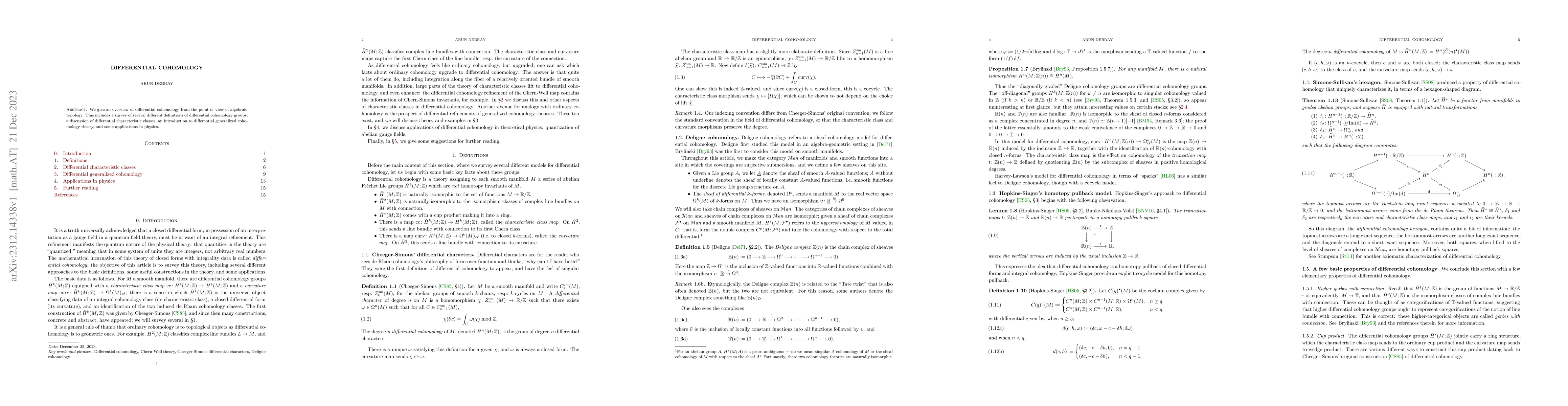 Thumbnail for Differential cohomology (encyclopedia article)