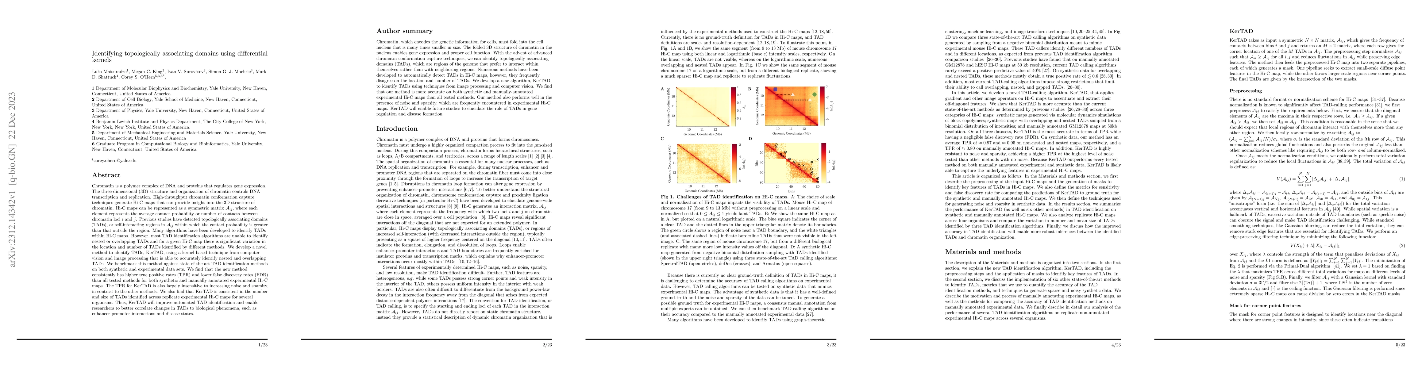 Thumbnail for Identifying topologically associating domains using differential kernels