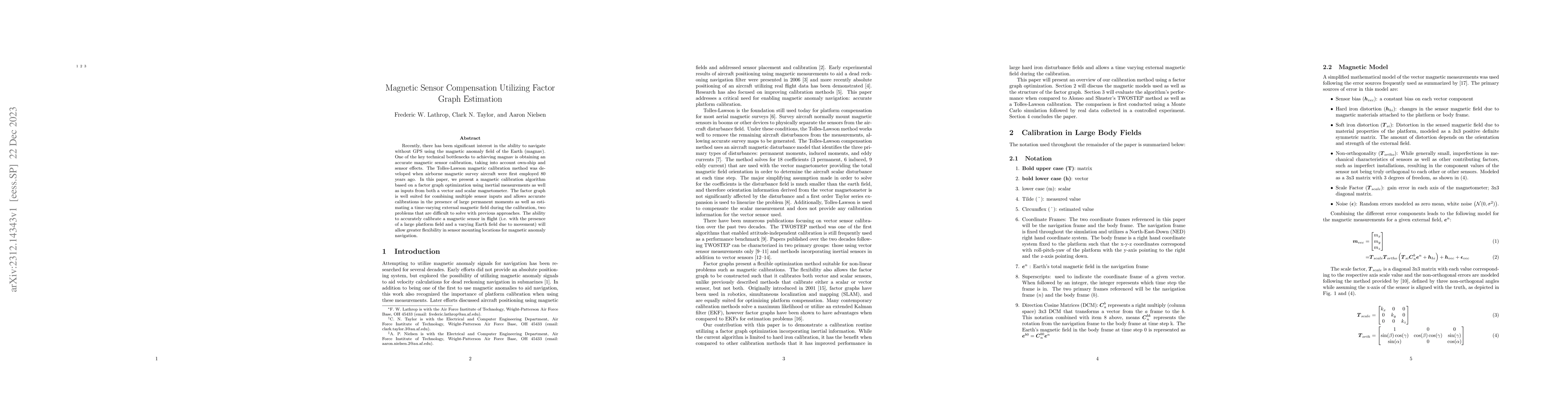 Thumbnail for Magnetic Sensor Compensation Utilizing Factor Graph Estimation