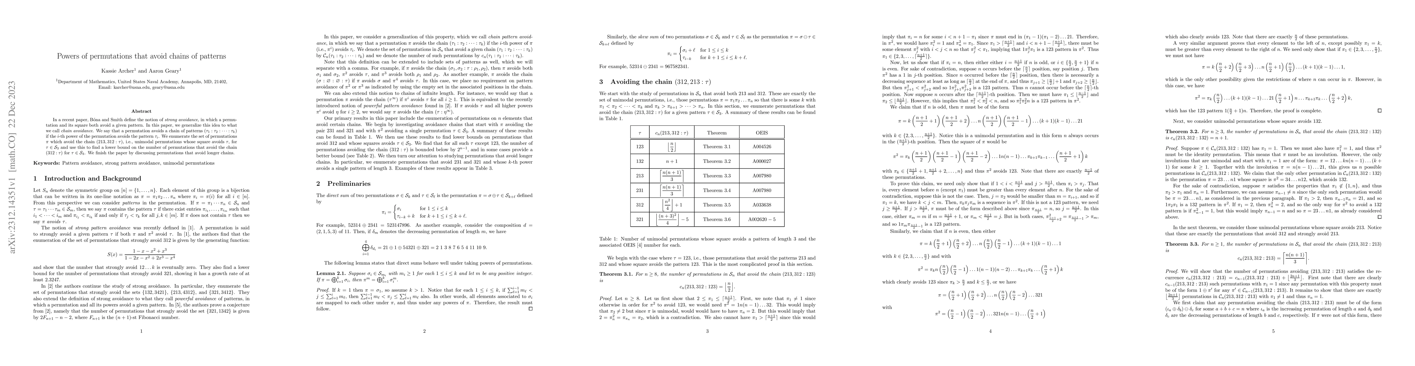 Thumbnail for Powers of permutations that avoid chains of patterns