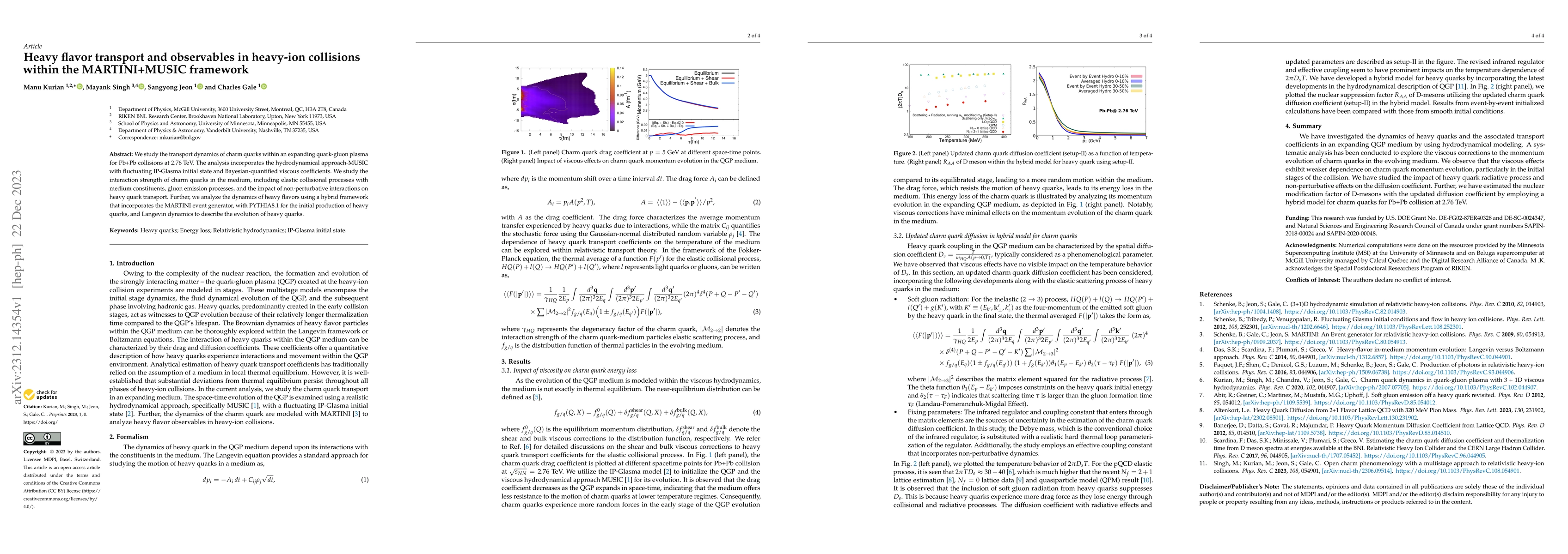 Thumbnail for Heavy flavor transport and observables in heavy-ion collisions within
  the MARTINI+MUSIC framework