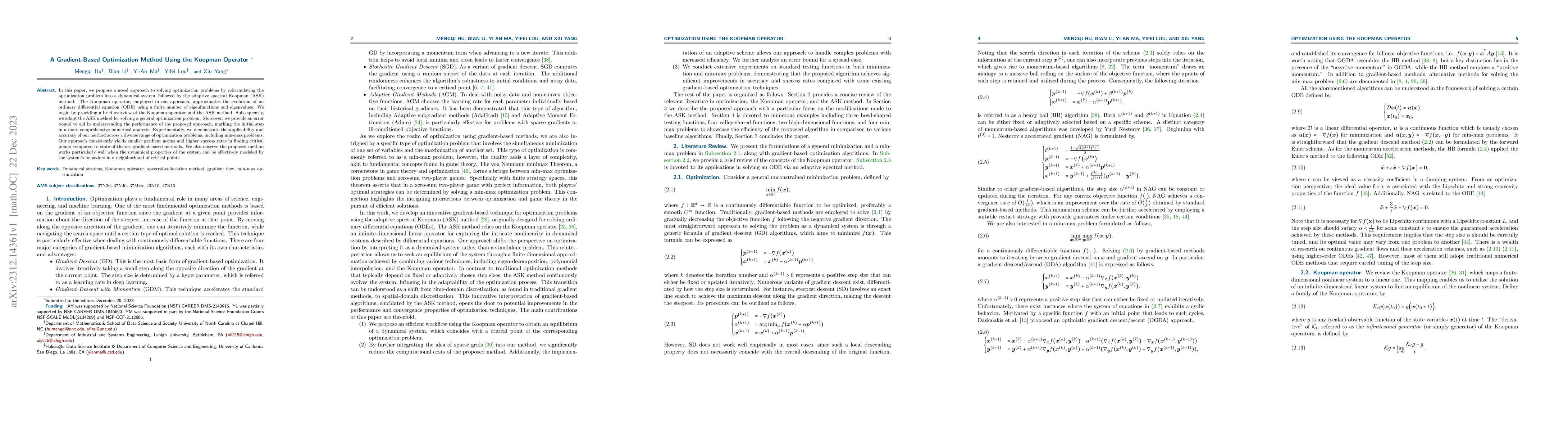 Thumbnail for A Gradient-Based Optimization Method Using the Koopman Operator