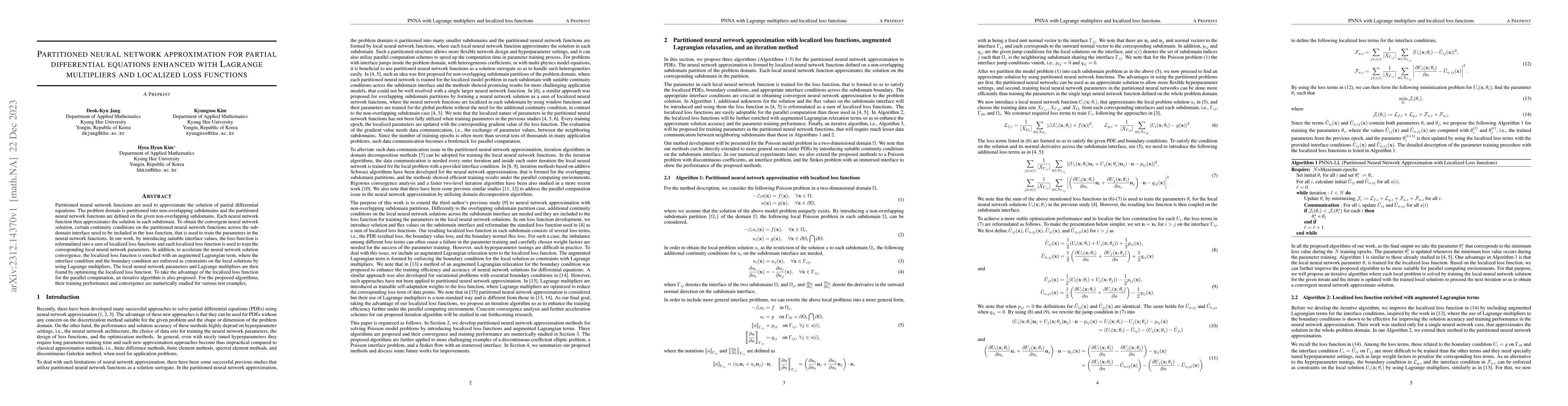 Thumbnail for Partitioned neural network approximation for partial differential
  equations enhanced with Lagrange multipliers and localized loss functions