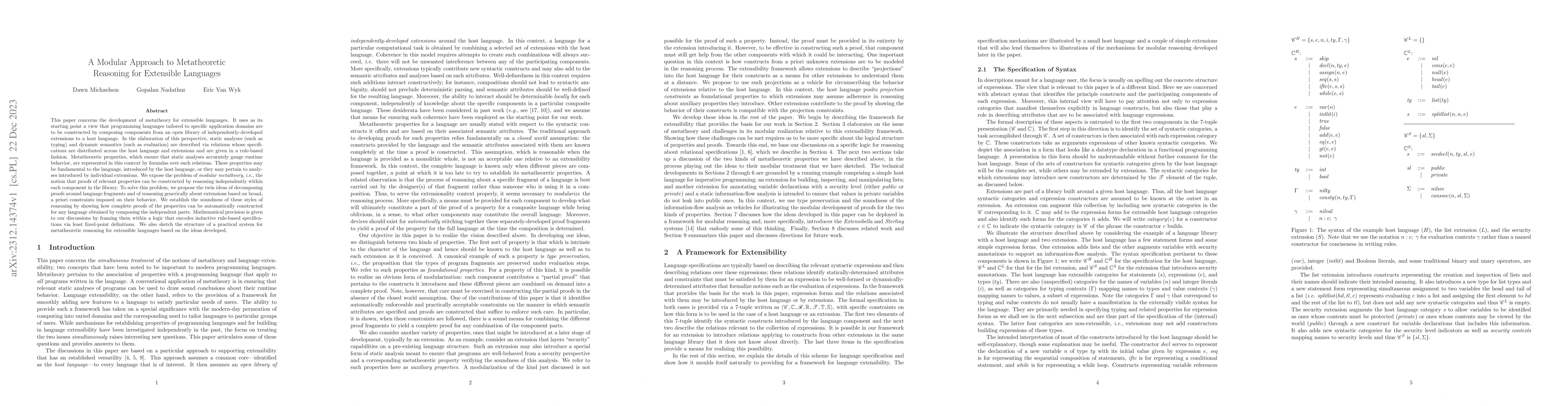 Thumbnail for A Modular Approach to Metatheoretic Reasoning for Extensible Languages