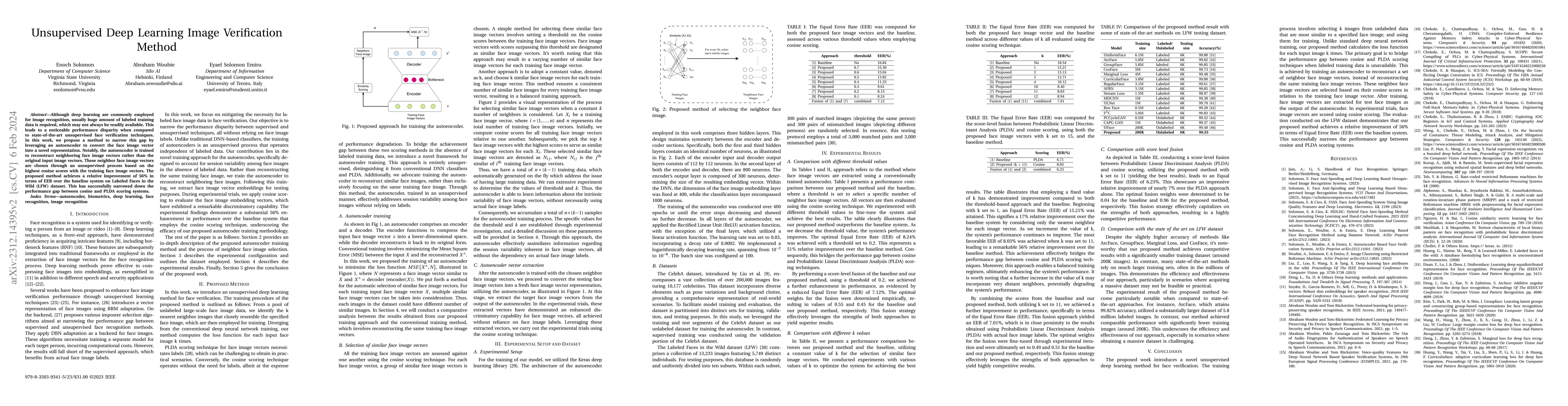 Thumbnail for Unsupervised Deep Learning Image Verification Method