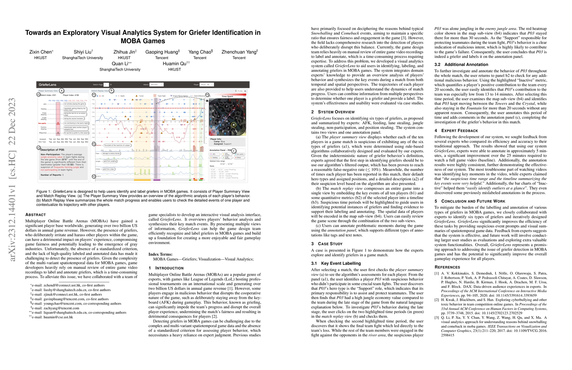 Thumbnail for Towards an Exploratory Visual Analytics System for Griefer
  Identification in MOBA Games