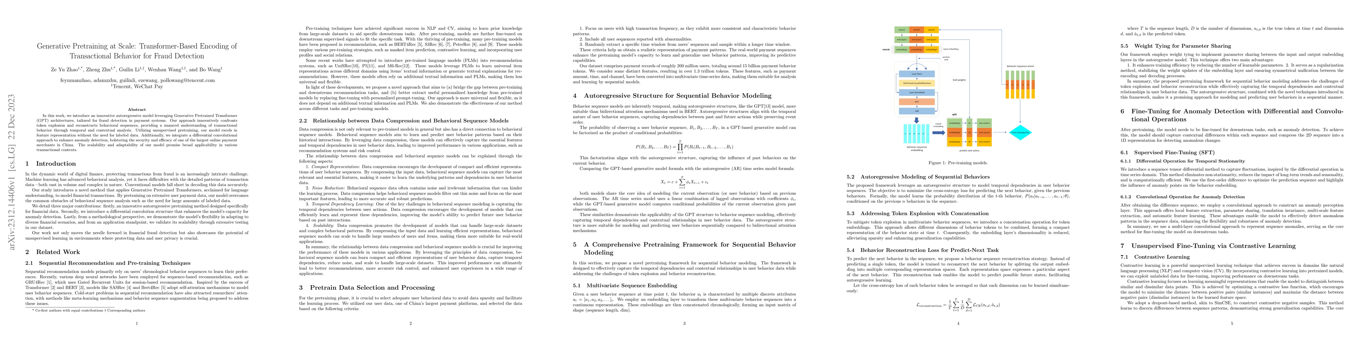 Thumbnail for Generative Pretraining at Scale: Transformer-Based Encoding of
  Transactional Behavior for Fraud Detection