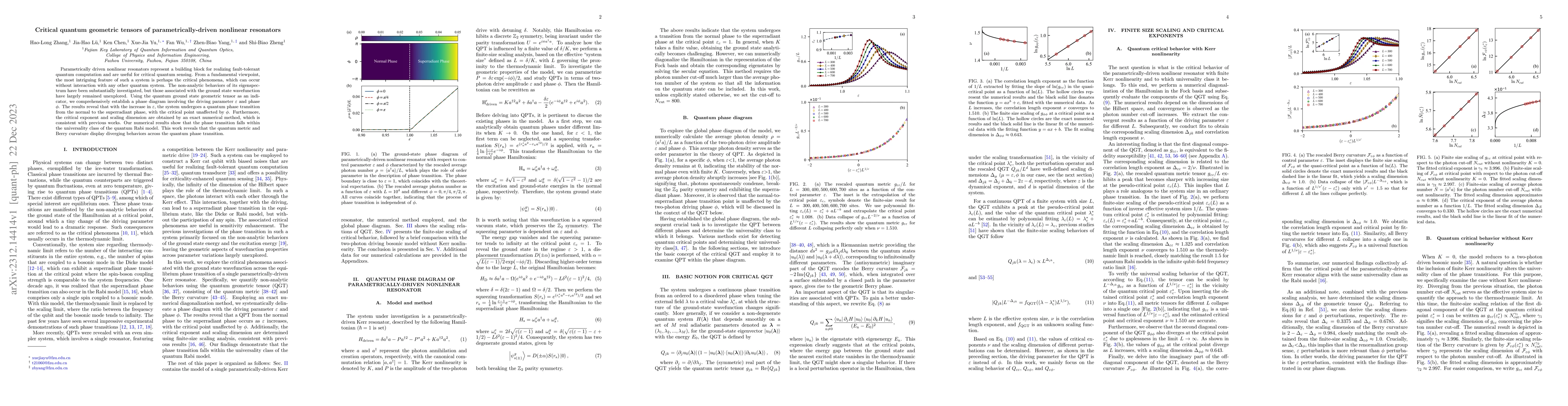 Thumbnail for Critical quantum geometric tensors of parametrically-driven nonlinear
  resonators