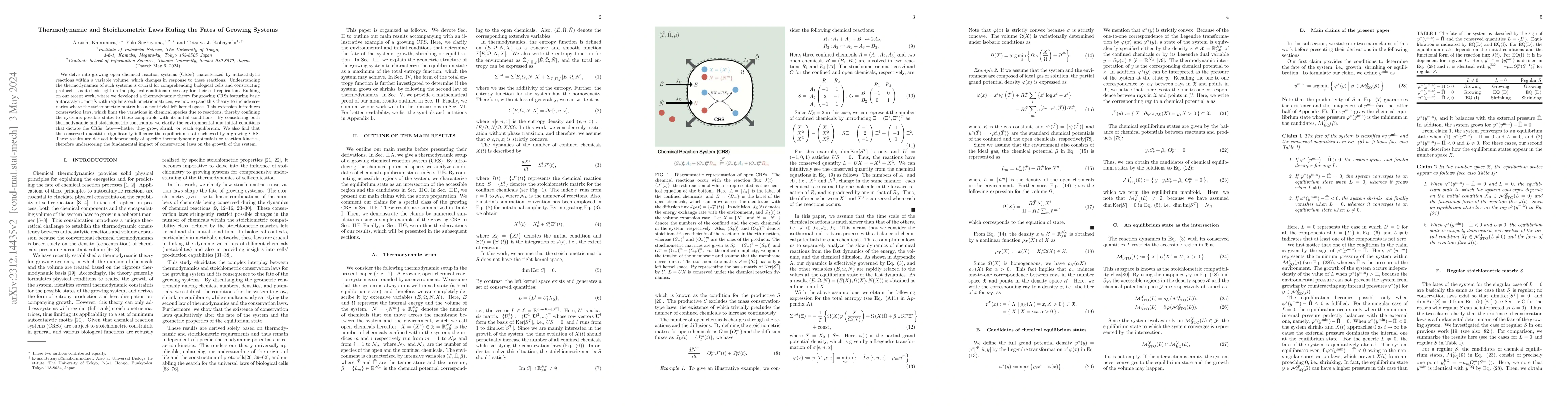 Thumbnail for Thermodynamic and Stoichiometric Laws Ruling the Fates of Growing
  Systems