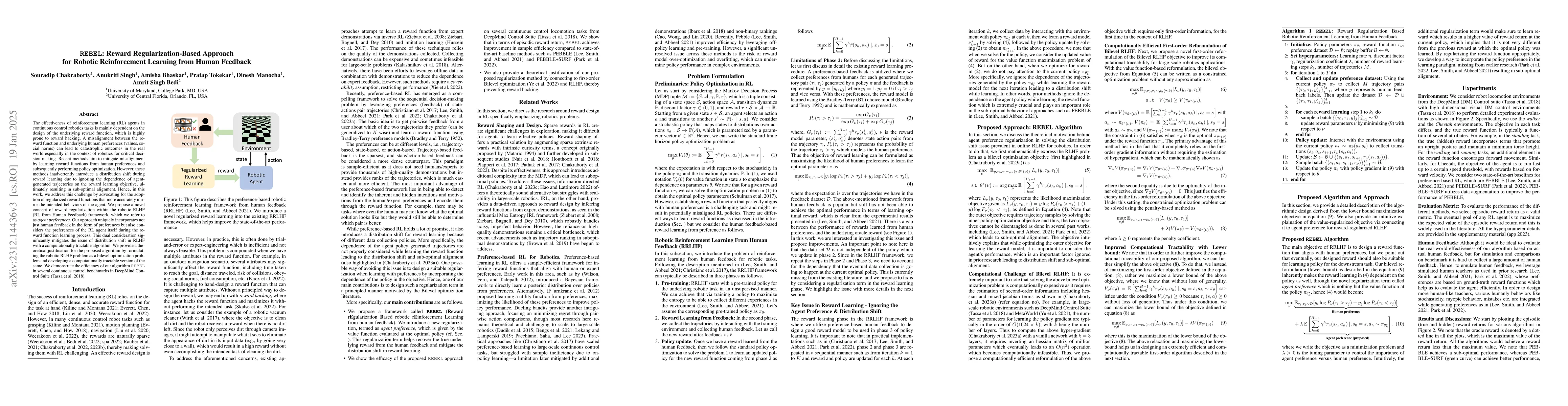 Thumbnail for REBEL: A Regularization-Based Solution for Reward Overoptimization in
  Robotic Reinforcement Learning from Human Feedback