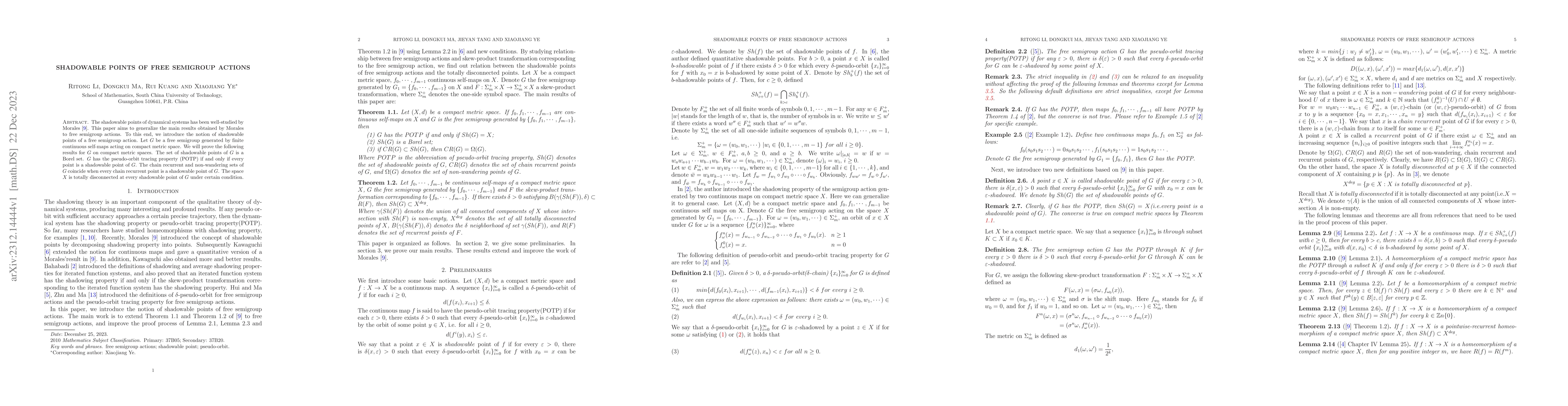 Thumbnail for Shadowable points of free semigroup actions