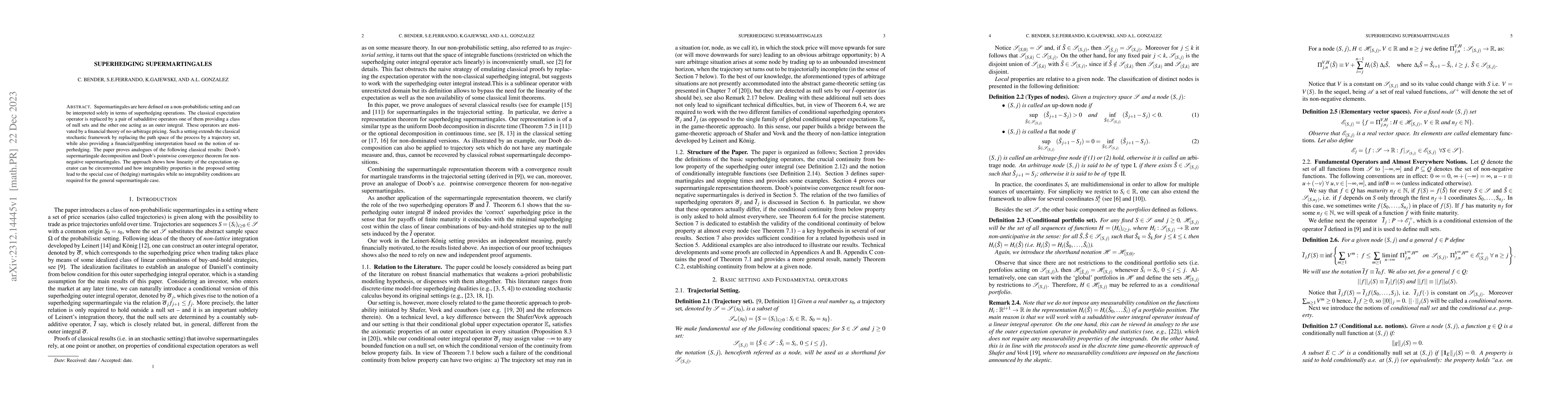 Thumbnail for Superhedging Supermartingales
