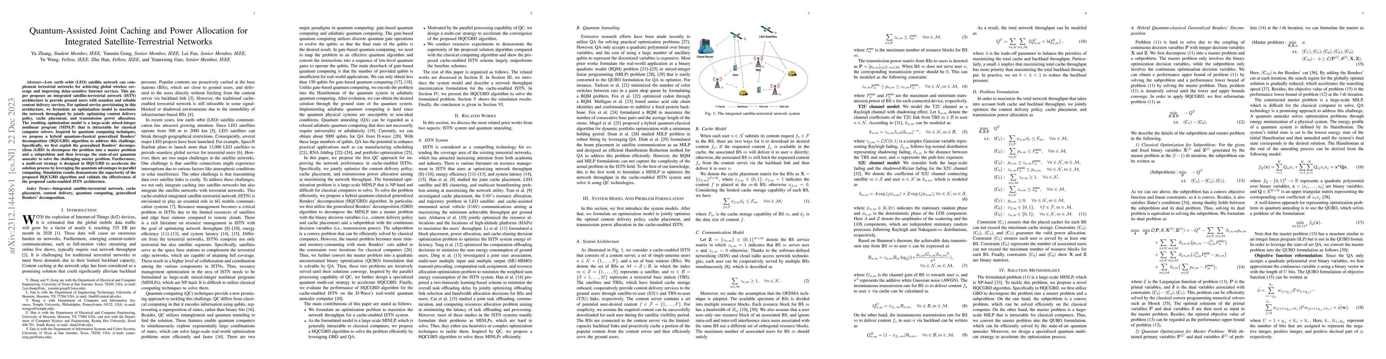 Thumbnail for Quantum-Assisted Joint Caching and Power Allocation for Integrated
  Satellite-Terrestrial Networks
