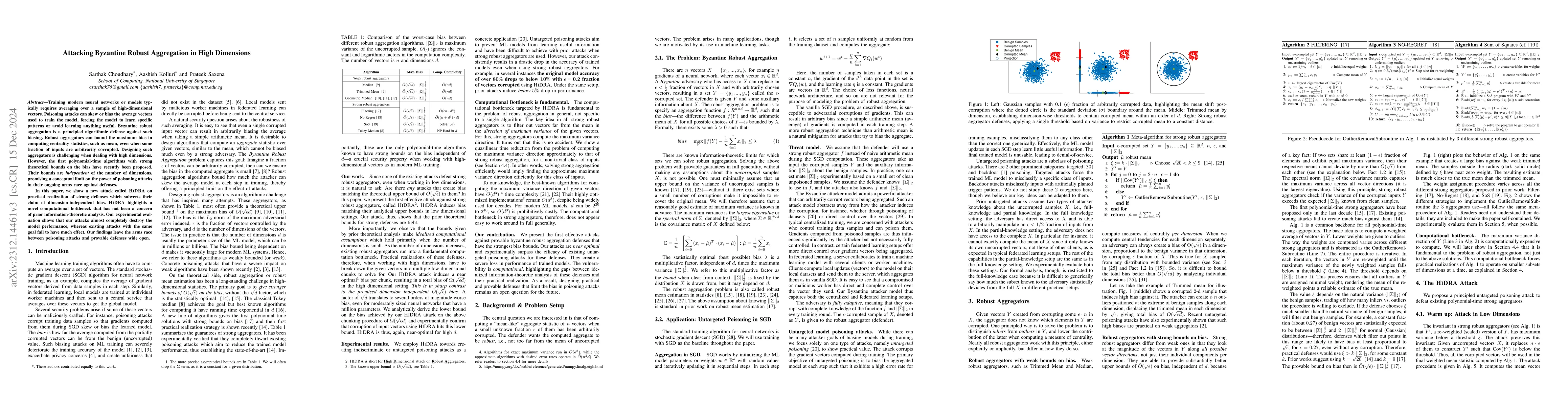 Thumbnail for Attacking Byzantine Robust Aggregation in High Dimensions